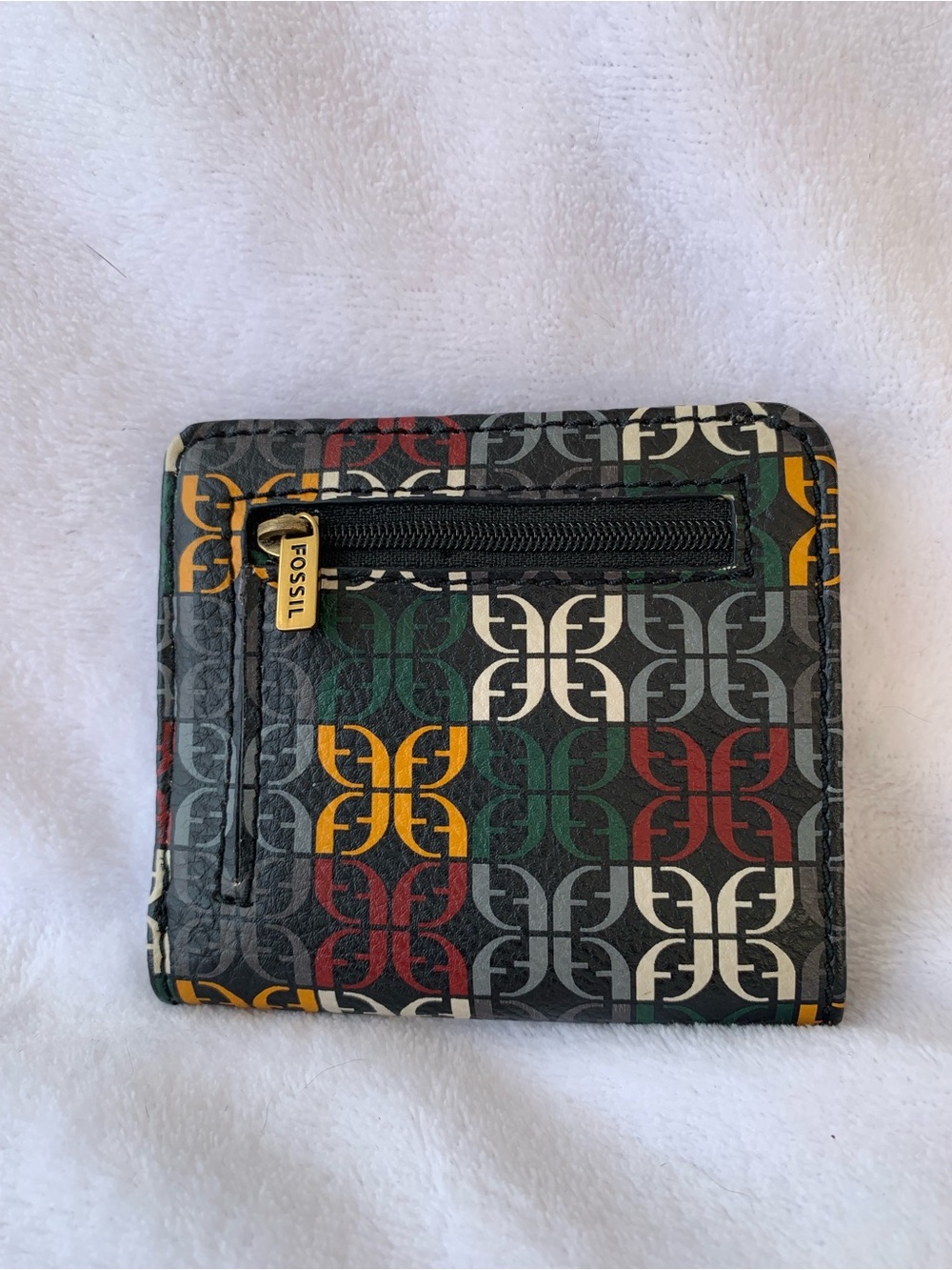 Fossil Key-Per Graphic Logo Compact Bifold Card Wallet - Picture 2 of 9